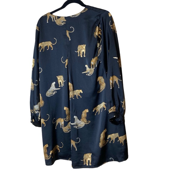 Jodifl Black Pullover Dress with Gold Cheetahs Size Small - Picture 5 of 13